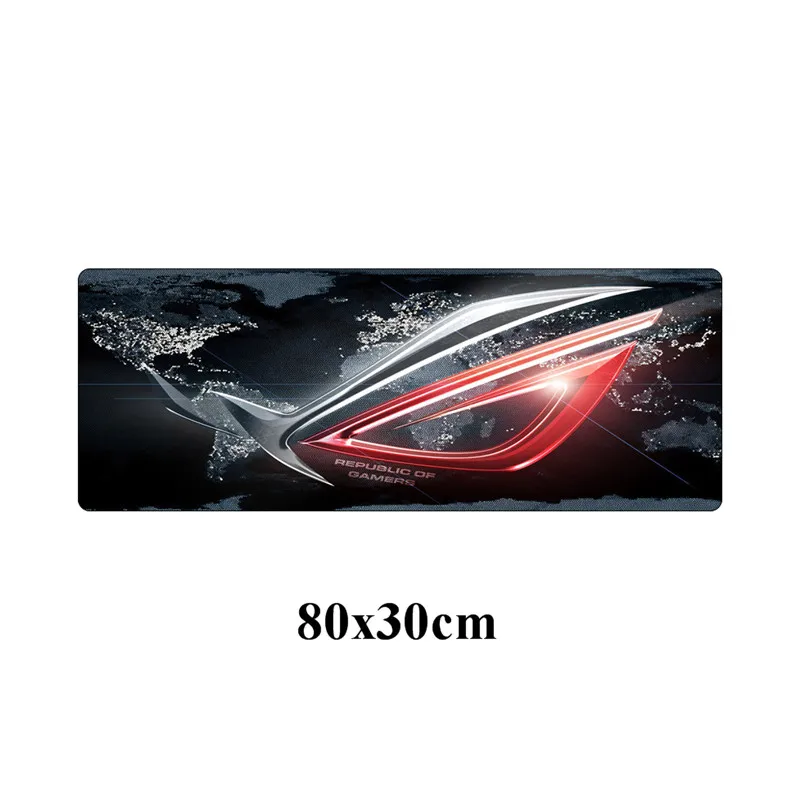 Серый 80x30 см большой скоростной геймер игровой ASUS резиновый коврик для мыши Прочный Республика геймеров Блокировка края Нескользящая Офисная Клавиатура Pad - Цвет: Серый