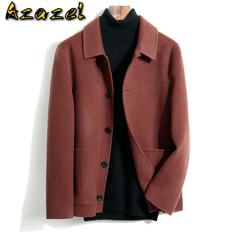 

Azazel 2020 Cashmere Wool Coat Men Casual Autumn Winter Jacket for Men Clothes Black Overcoat Korean Abrigo Hombre A824 KJ4293