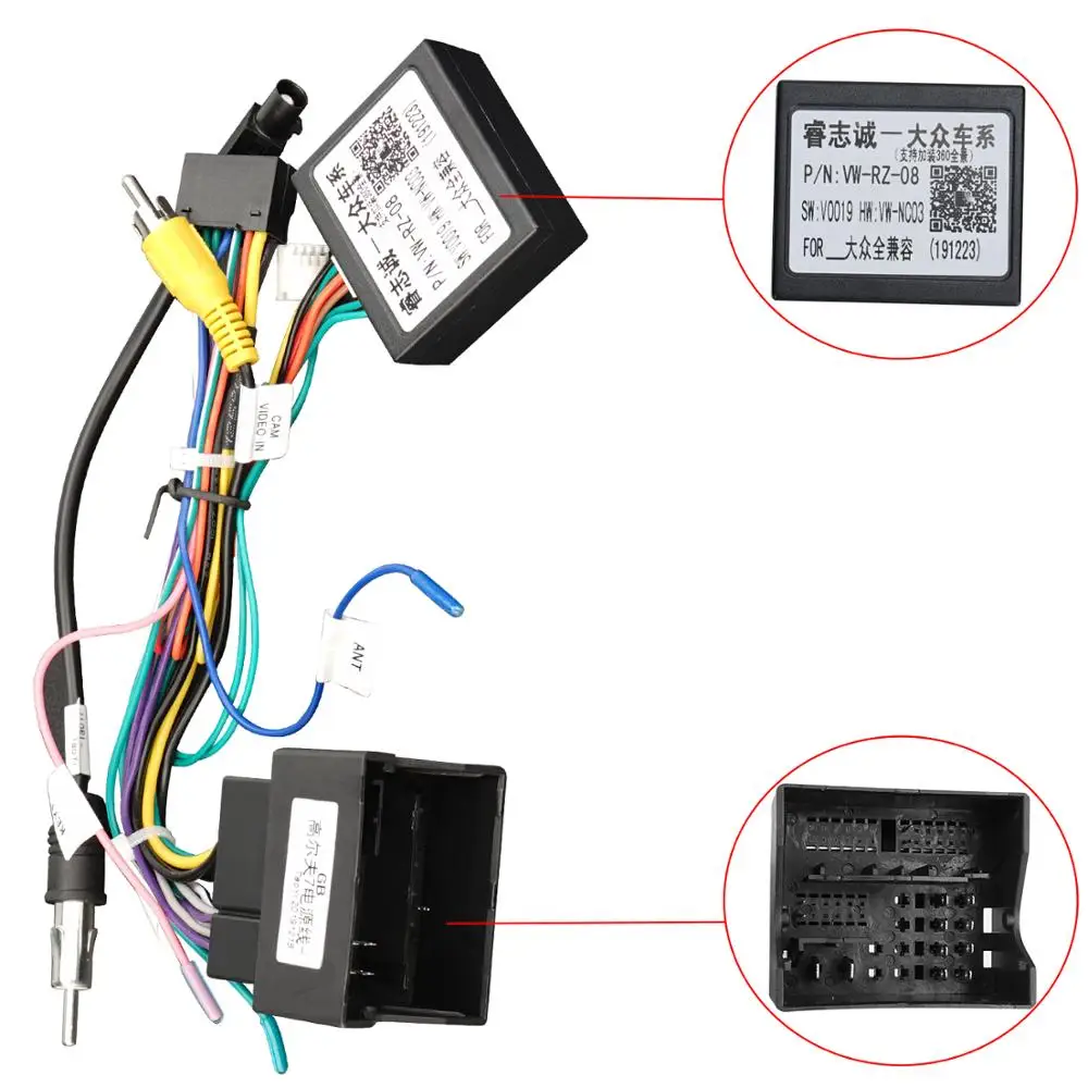 

16 PIN Raise VW Canbus Box/Adapter Cables for Volkswagen/V.W/Golf 7/Skoda/SEAT AUDI A3 A4 Q3 Q5 GPS Radio Android Player