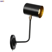 iwhd switch antique vintage wall lamp bedroom bathroom stair black iron metal loft industrial wall light sconce wandlamp led