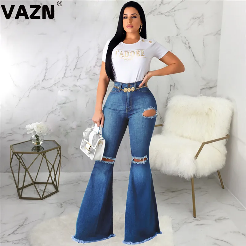 VAZN GHSF12074 новые осенние обычные джинсы элегантные пикантные модные однотонные с
