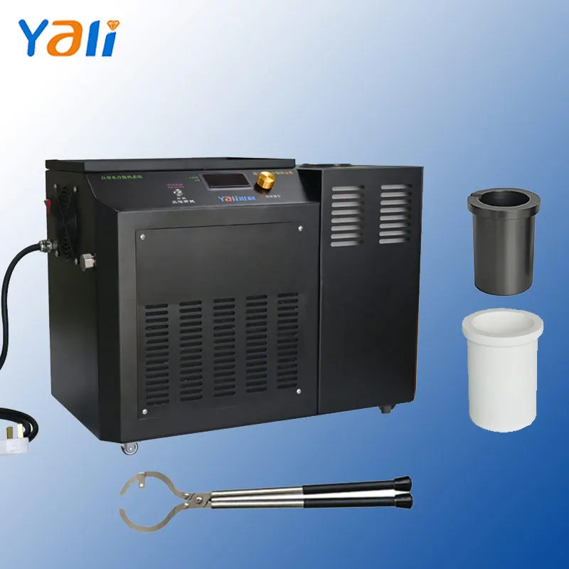Factory Price 1kg 1600 Degree 220V Metal Induction Melting Furnace With Water Chiller Fast Heating Dissipation Jewelry Machine