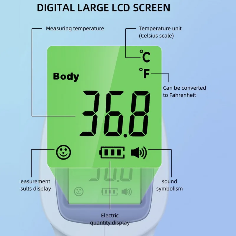 Цифровой инфракрасный термометр бесконтактный температурный ручной цветной