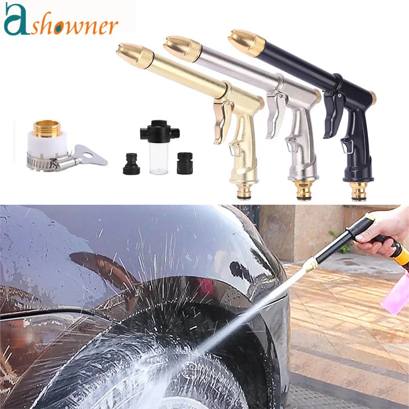 

Car Water Gun High Pressure Washing Spray Sprinkler Metal Water Spray Adjustable Garden Watering Hose Nozzle Car Cleaning Tool