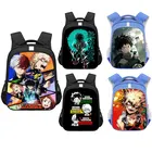 Светоотражающий рюкзак в полоску с героями аниме Моя геройская Академия, Студенческая Водонепроницаемая школьная сумка, мини-рюкзак для мальчиков, Детский рюкзак, рюкзак для книг