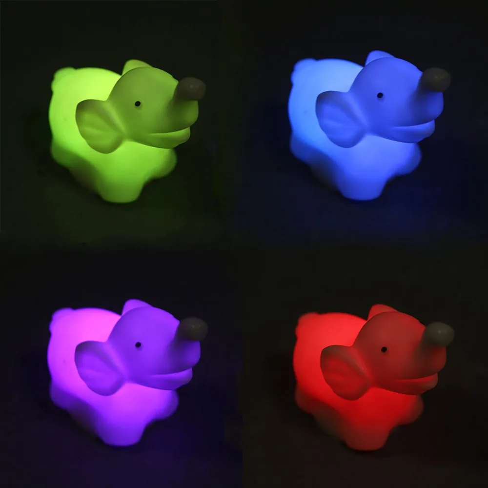 Ночной светильник меняющий слона светодиодный ночник уникальный милый