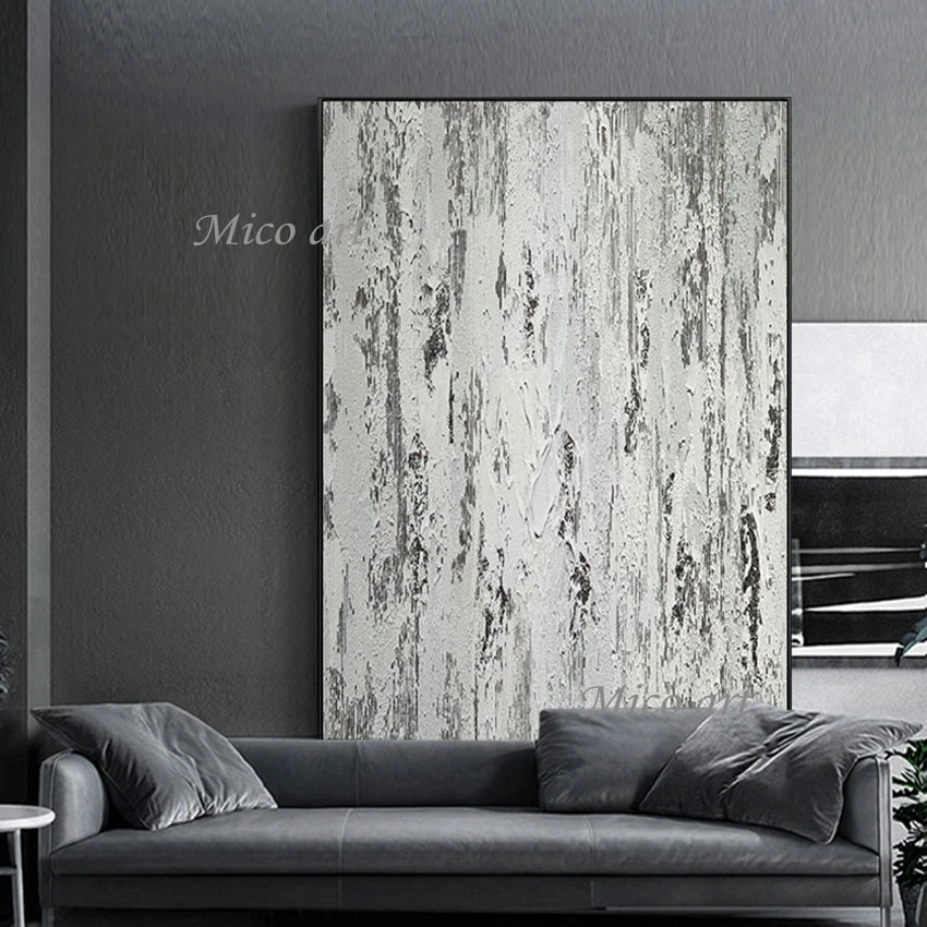 Простой черно-белый абстрактный дизайн Настенная картина маслом холст большой