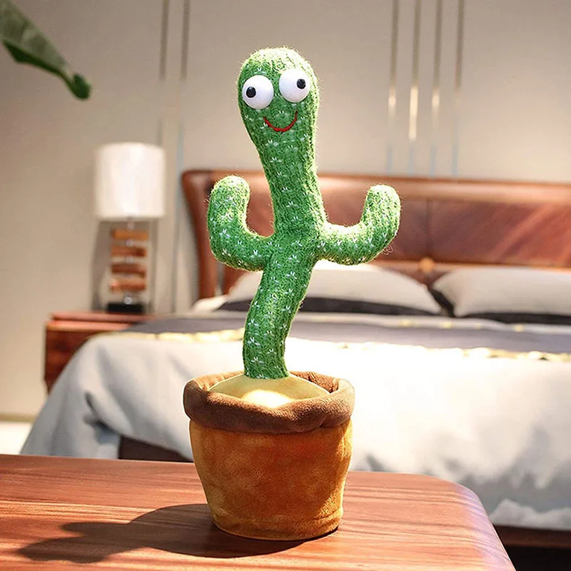 Dancing Cactus Electron Plush Toy Soft Plush Doll Babies Cactus That Can Sing And Dance Voice Interactive Bled Stark Toy For Kid