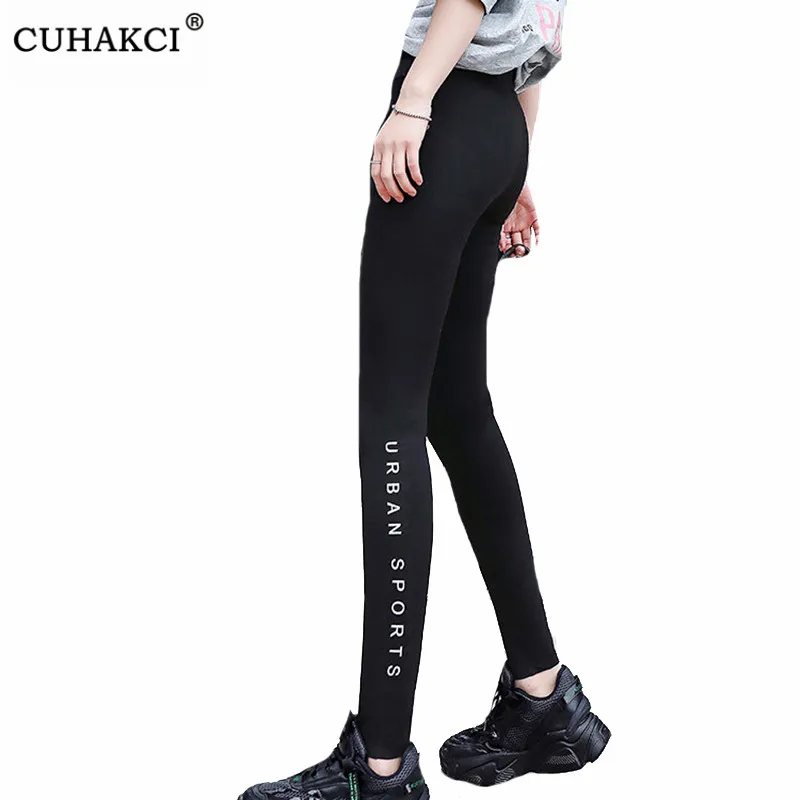

CUHAKCI женские леггинсы Yuga, женские спортивные Леггинсы для фитнеса, леггинсы для тренировок с буквенным принтом, эластичные сексуальные черн...