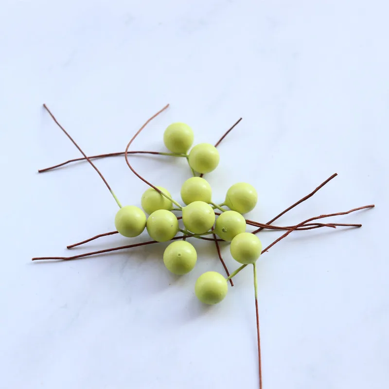 green 100pcs Рождество 50/100 шт./лот искусственные ягоды яркие красные ягоды дом гирлянда моделирование завод свадебные украшения сада; Прямая поставка - Цвет: green 100pcs