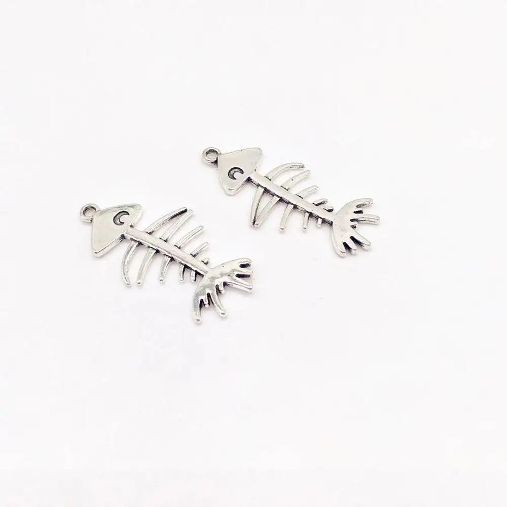 Винтаж 6 шт. Подвески в виде рыб сплав рыбья кость fit DIY ручной работы подвеска