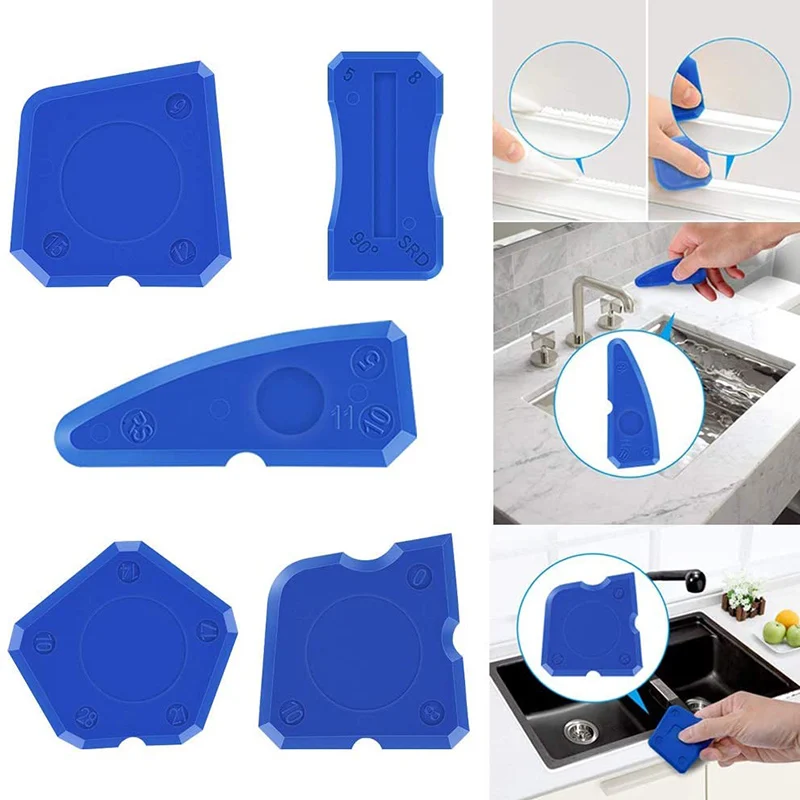 

10PCS Silicone Caulking Tool Kit-3pcs Sealant Remover Tool-6pcs Silicone Sealant Finishing Tool-1 Caulking Nozzle VJ-Dro
