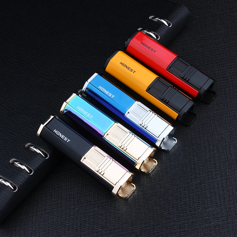 HONEST Torch Lighter Windproof Double Spray Gun Jet Butane Cigar Multifunction With Cutter | Дом и сад