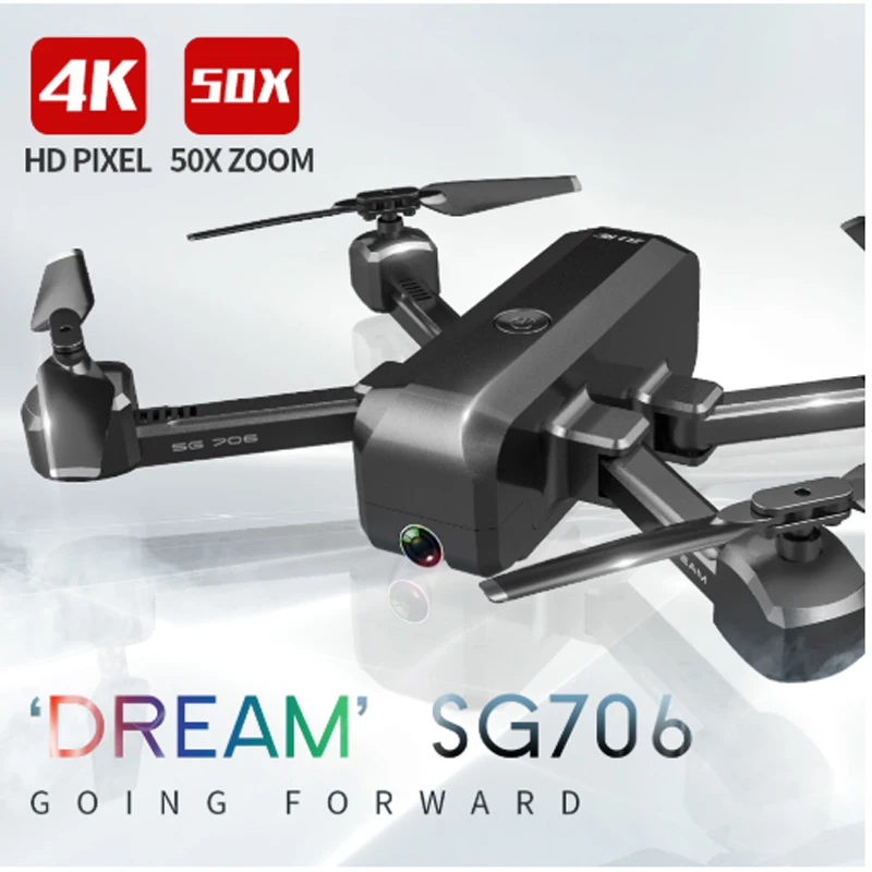 SG706 RC Дрон 4K HD Двойная камера WIFI FPV складной Профессиональный 50X зум Камера