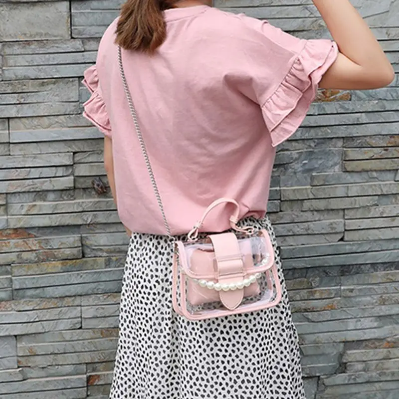 

Women Girls Handbag Transparent Shoulder Bag Crossbody Summer Beach Purse