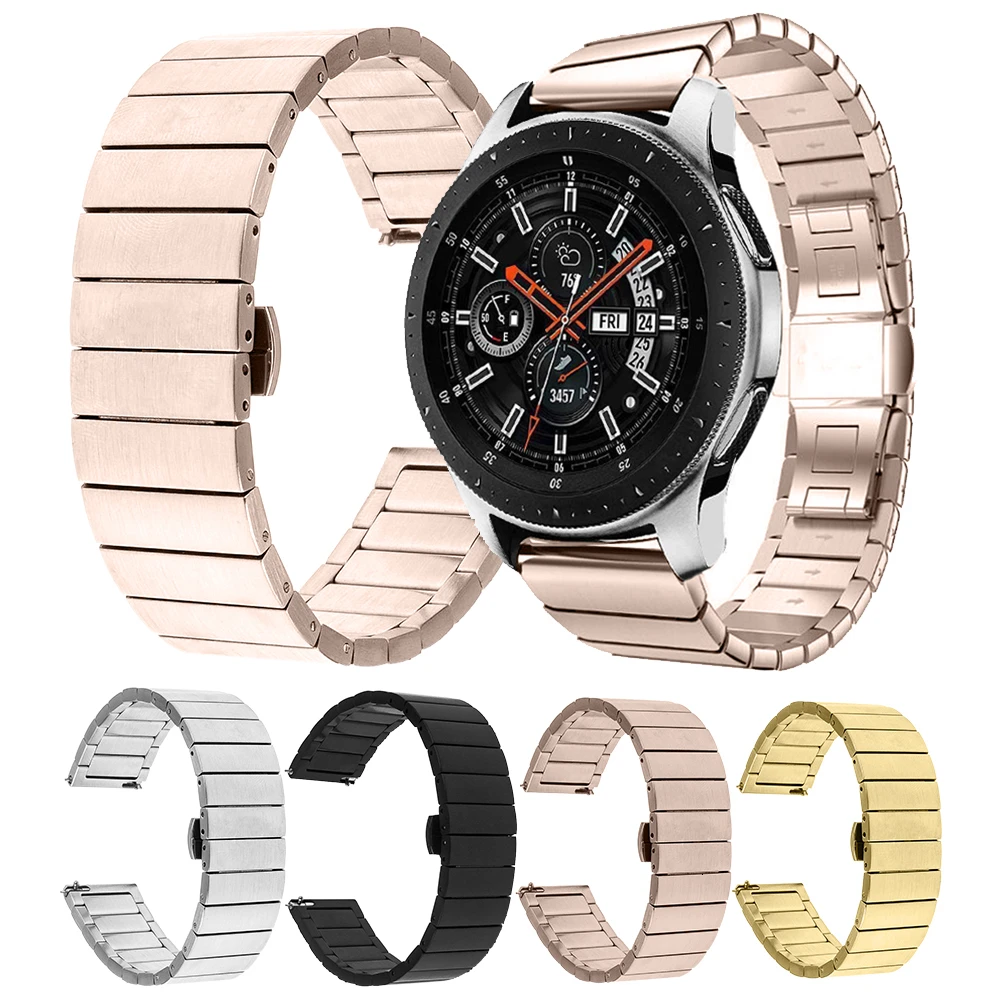 Сменный Браслет из нержавеющей стали 20 мм 22 для Xiaomi Amazfit Gtr 47 Stratos 2 Samsung Galaxy Watch 46