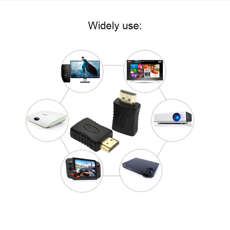 Прямой HDMI-совместимый штекер-гнездо адаптер соединительные разъемы 180 градусов