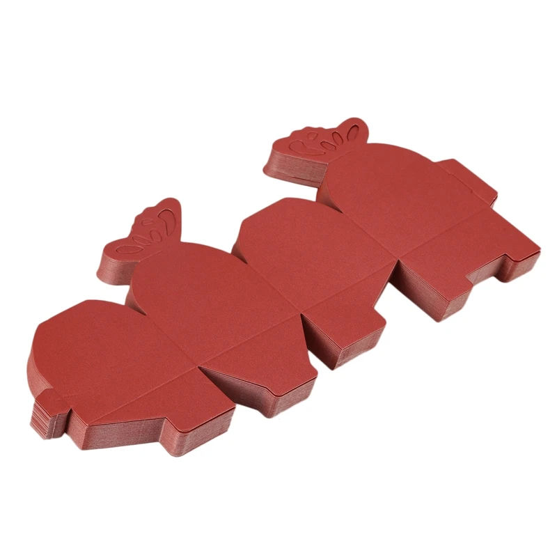 50 Pcs Butterfly Favor Gift Candy Boxes Cake Style for Wedding Party Red | Дом и сад