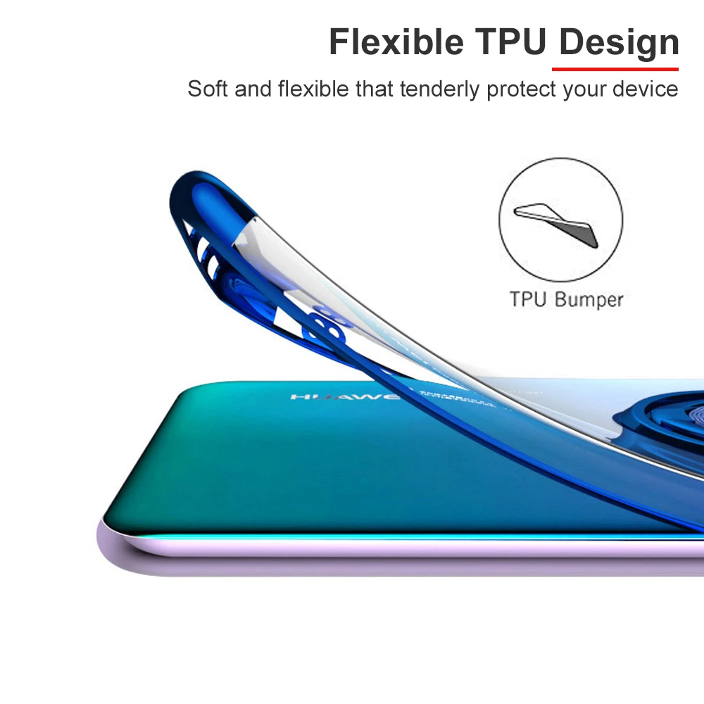 Магнитный автомобильный держатель-кольцо для Huawei P30 P20 Lite Pro мягкий чехол из ТПУ с