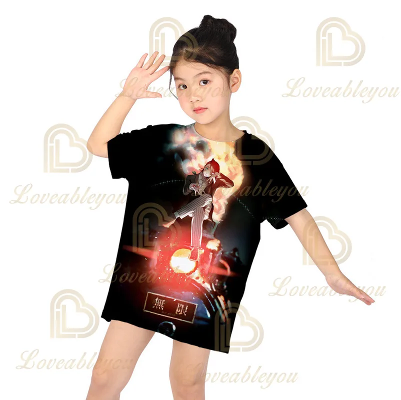 

New Dress Girls Clothing Summer Fashion Girls Mugen Train Pattern Dress Children Short Sleeve T-Shirt Kids Dress for Girls