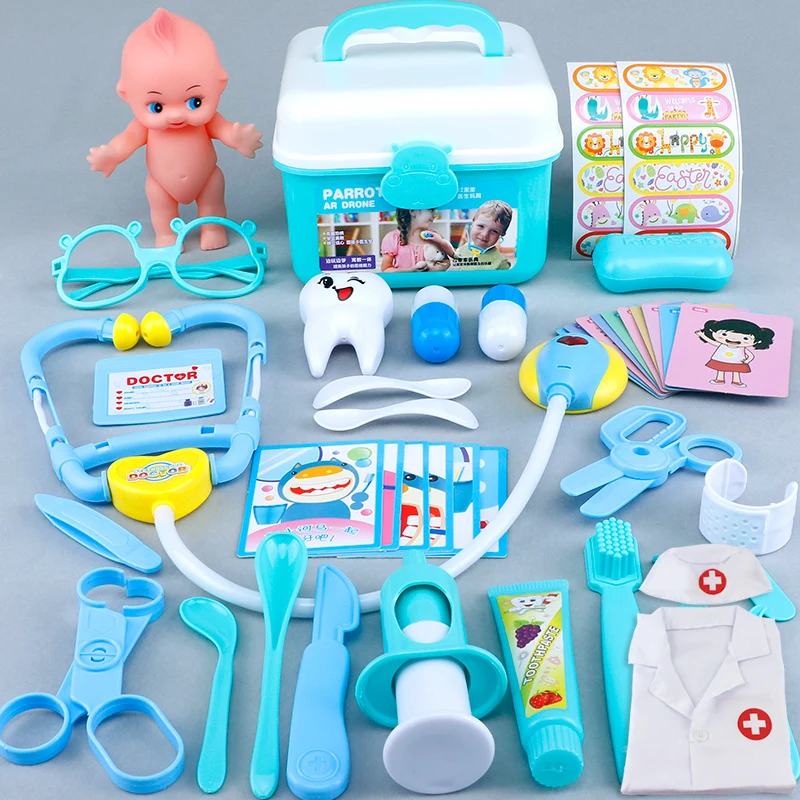 

Simulation Doctor Medical Toys Handle Box Stethoscop Kids Pretend Injection Play Set Education Teeth Healthy