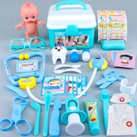simulation doctor medical toys handle box stethoscop kids pretend injection play set education teeth healthy