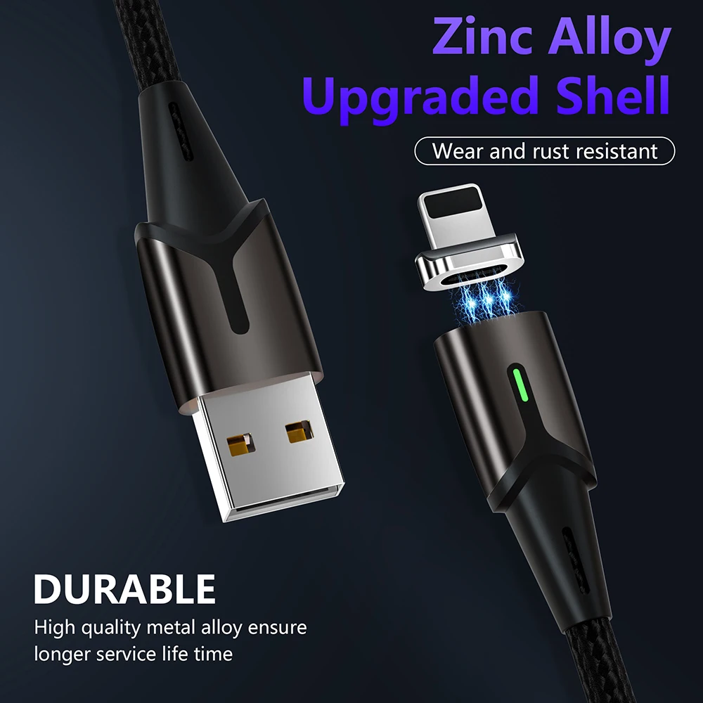 Магнитный зарядный кабель Micro Usb MANTIS 3m 2m 1m для Iphone samsung светодиодный магнитный кабель синхронизации данных 3A кабель быстрой зарядки type C