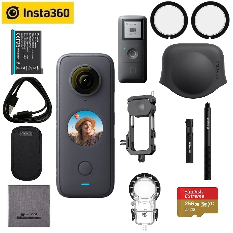 للبيع Insta360 واحد X2 الرياضة عمل كاميرا 5.7K فيديو مقاوم للماء إلى 10 متر فلوستيت الاستقرار ثابت وضع الكاميرا عمل الكاميرا