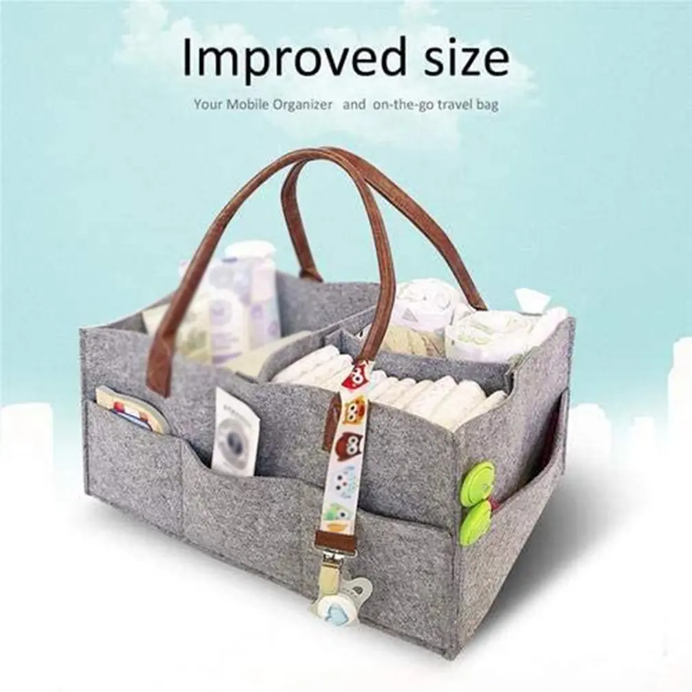 Women Multi-function Handbag Baby Diaper Organizer Foldable Felt Storage Case Bag Lady Portable Changeable Compartments for Mom | Смена