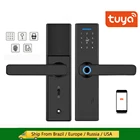 Дверной смарт-замок Tuya с Wi-Fi, замок со сканером отпечатка пальца, паролем, картой IC, дистанционным управлением через приложение, цифровой дверной замок