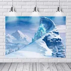 Виниловый фон для фотосъемки с изображением снега замороженных дворцовых гор