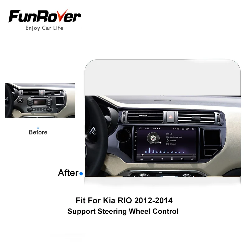FUNROVER Android 9,0 2.5D ips Автомобильный мультимедийный dvd-плеер для Kia RIO K3 2011 2012 2013 Автомобильный Радио gps навигация Авторадио BT