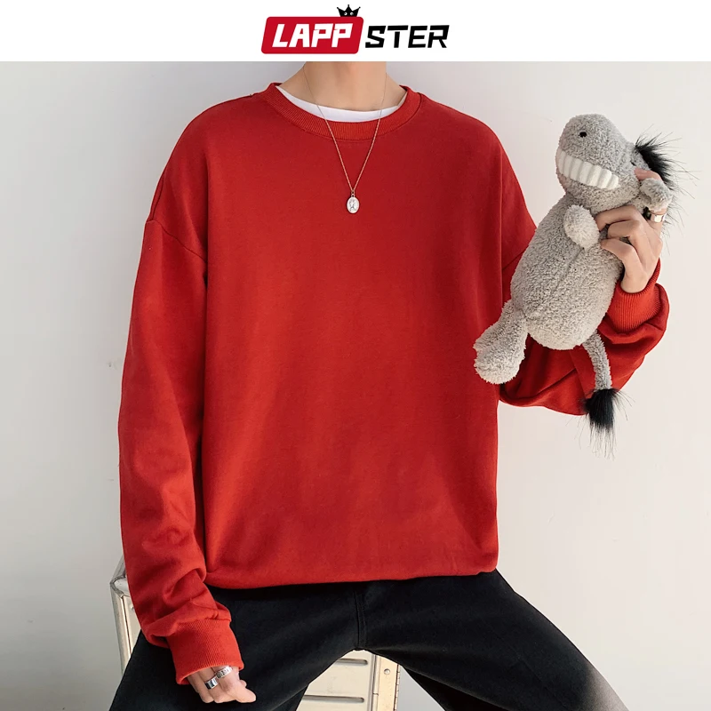 LAPPSTER мужская Японская уличная одежда с буквенным принтом толстовки 2019 пуловер
