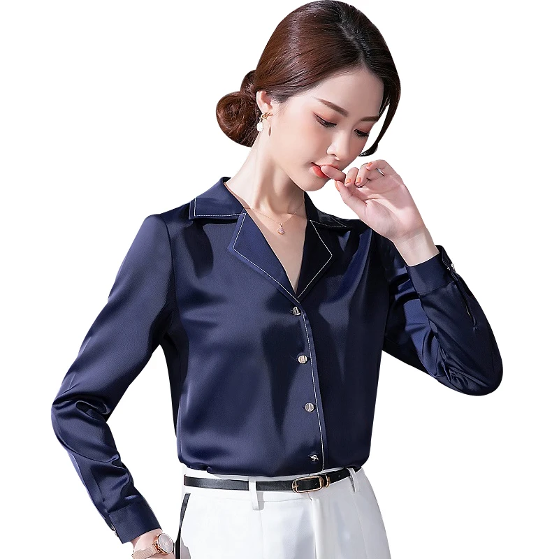 

Women shirt Slim spring autumn Long sleeve Turn-down Collar OL Formal Business Blouses & Shirts Woman 320