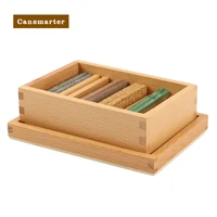 montessori toy training sense of touch skills thermic tablets with boxs beech wooden teaching kids children educational toy