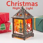 Новый Рождественский Декор, креативный ночник с Санта-Клаусом, снеговиком, ветровой фонарь в стиле ретро, Рождественское украшение, светильник