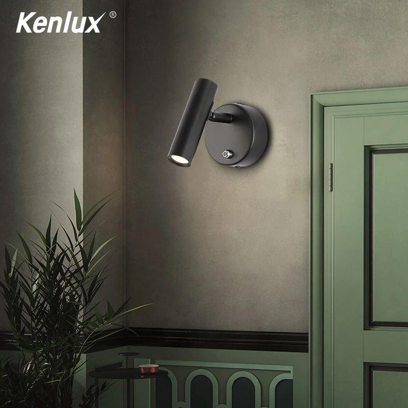 Светодиодный настенный светильник Kenlux с выключателем комнатное освещение для