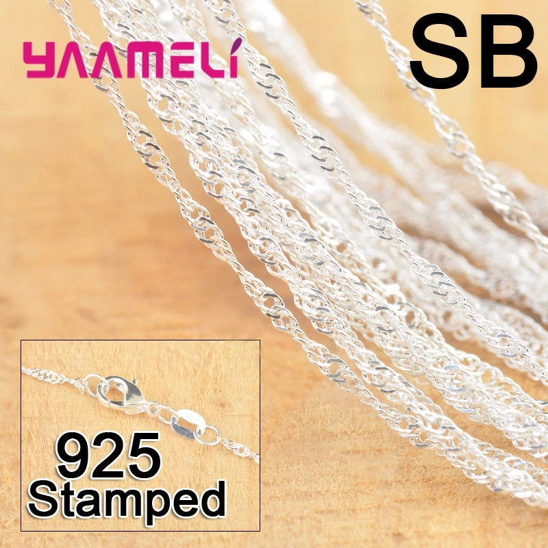 20 шт. заводская цена 18 дюймов 925 пробы серебряные ювелирные изделия сингапурские