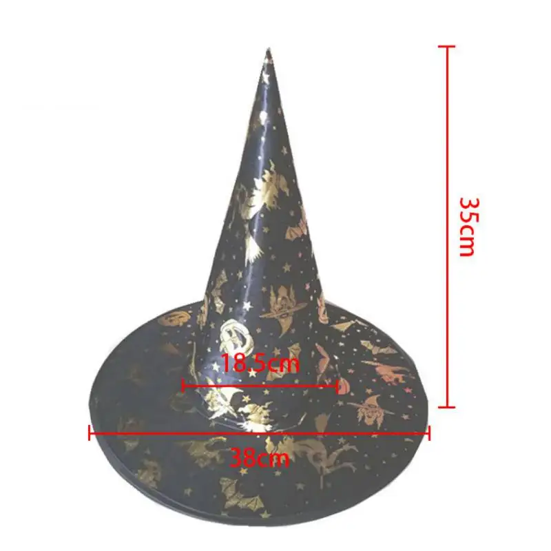 

Bronzing Multicolor Halloween Witch Hat Masquerade Costume Performance Cosplay Cap Party Hats For Kids Adults Festival Supplies