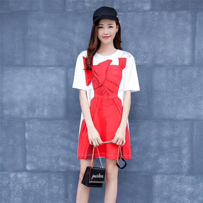 Женская футболка большого размера 2020 летняя свободная длинная с круглым вырезом