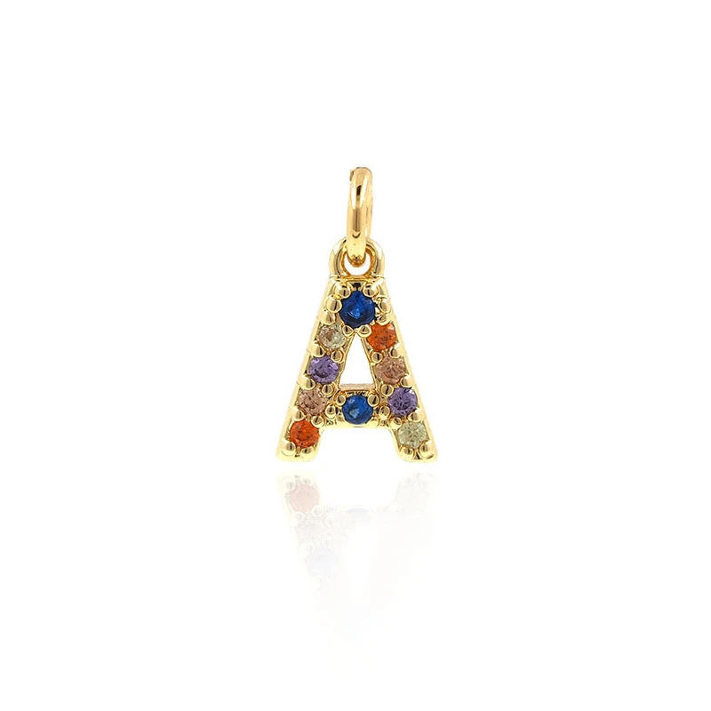 Golden Letter Charms Colorful Crystal Alphabet Charm Pendant For Bracelet Necklace Ankle Handmade Making Jewelry DIY Accessories | Украшения