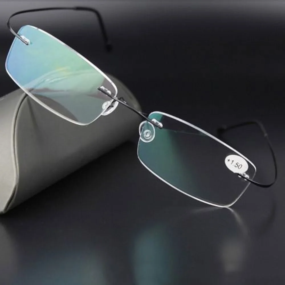 

1 Pc Rimless Reading Glasses Men Women Ultralight Titanium Clear Magnetic Presbyopic Eyeglasses Spectacles Eyewear +1.0-+3.5