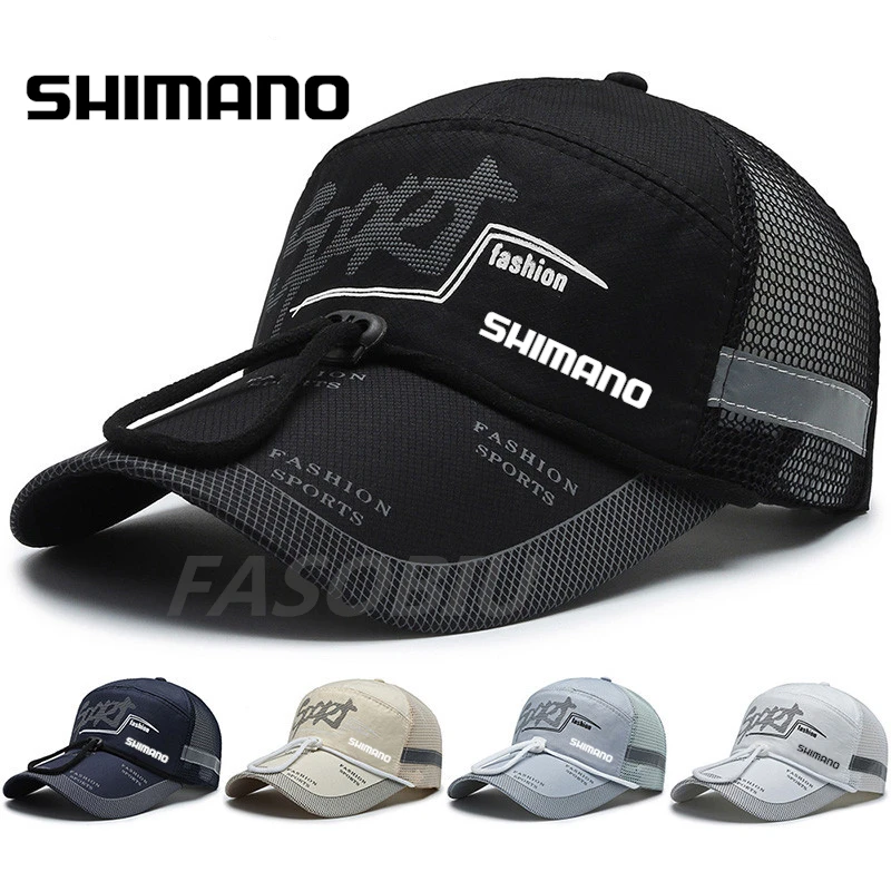 

2021 модная бейсболка SHIMANO рыболовная Кепка с солнцезащитным козырьком Регулируемая солнцезащитная Кепка Мужская Женская Бейсболка Спортив...
