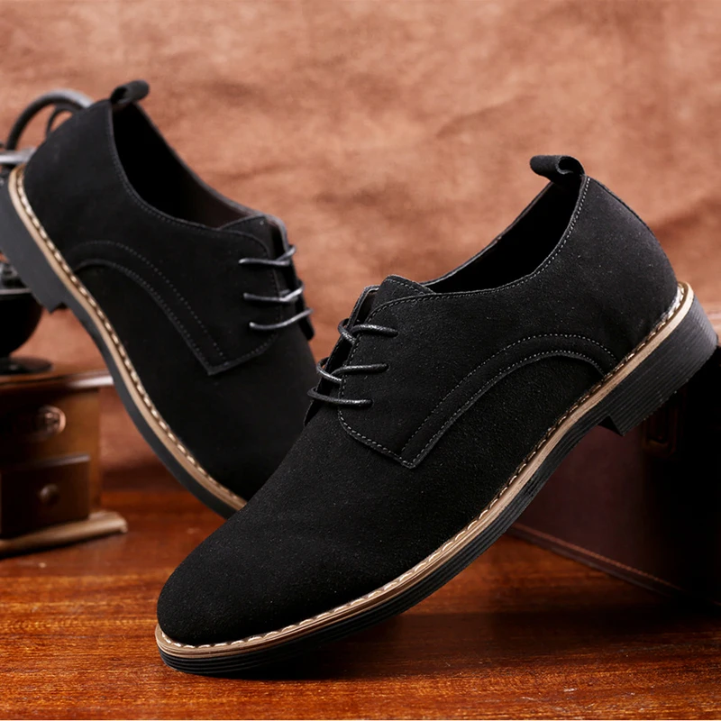 

Feuilles Voletant Men's Board Shoes Leather Shoes PU Suede Men's Shoes Low-heeled Large Size Lace-up Casual Shoes 107074