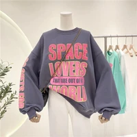 2021 korean version of the new letter loose oversized hoodie women fashion long sleeved top coat trendy sweatshirt women
