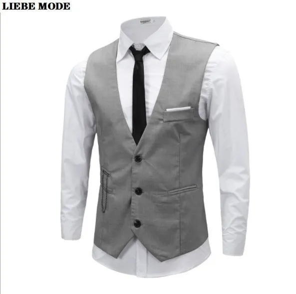 2019 Мужской приталенный классический жилет мужской повседневный деловой черный