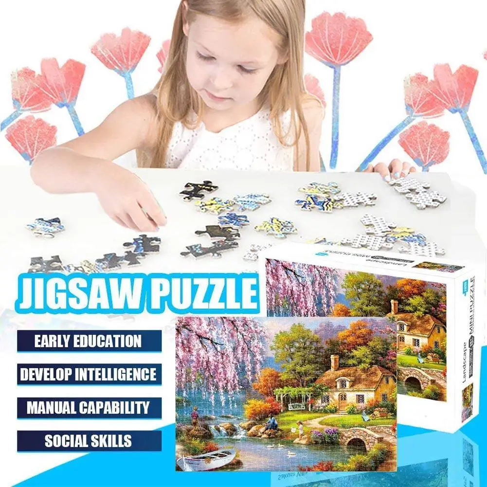 

2021 Low Price Wholesale 1000Pcs Idyllic Landscape Jigsaw Puzzle Kid Adult Decompression Game Toy Gift Educational Toy for Kid