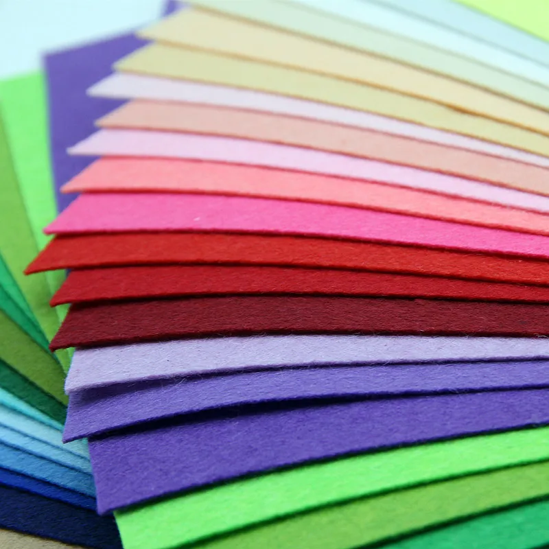 

IBOWS 41 Colors Weaving Colored Felt Cloth Handmade DIY Fabric For Kindergarten Craftts Hairbows Materials 30*30cm 1mm thickness