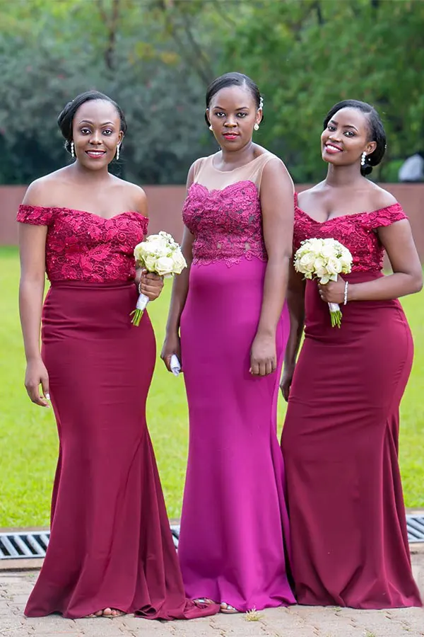 

Черные платья для девочек из саудовской Африки 2020, сексуальные платья подружек невесты с аппликацией из бисера и открытыми плечами