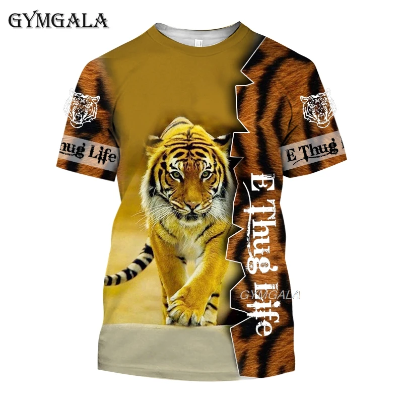 

2021 hot style men's T-shirt 3D printing animal domineering three-dimensional tiger T-shirt short sleeve funny design casual top